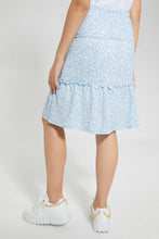 تنزيل الصورة على معرض الصور، Redtag-Lt-Blue-Floral-Tiered-Skirt-Skirts-Senior-Girls-9 to 14 Years
