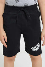 تنزيل الصورة على معرض الصور، Redtag-Black-Print-Short-Active-Shorts-Boys-2 to 8 Years
