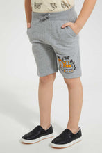 تنزيل الصورة على معرض الصور، Redtag-Grey-Marl-Print-Short-Active-Shorts-Boys-2 to 8 Years
