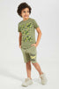 Redtag-Olive-Print-Shorts-Active-Shorts-Boys-2 to 8 Years