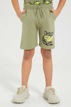 تنزيل الصورة على معرض الصور، Redtag-Olive-Print-Shorts-Active-Shorts-Boys-2 to 8 Years
