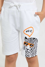 تنزيل الصورة على معرض الصور، Redtag-White-Print-Short-Active-Shorts-Boys-2 to 8 Years
