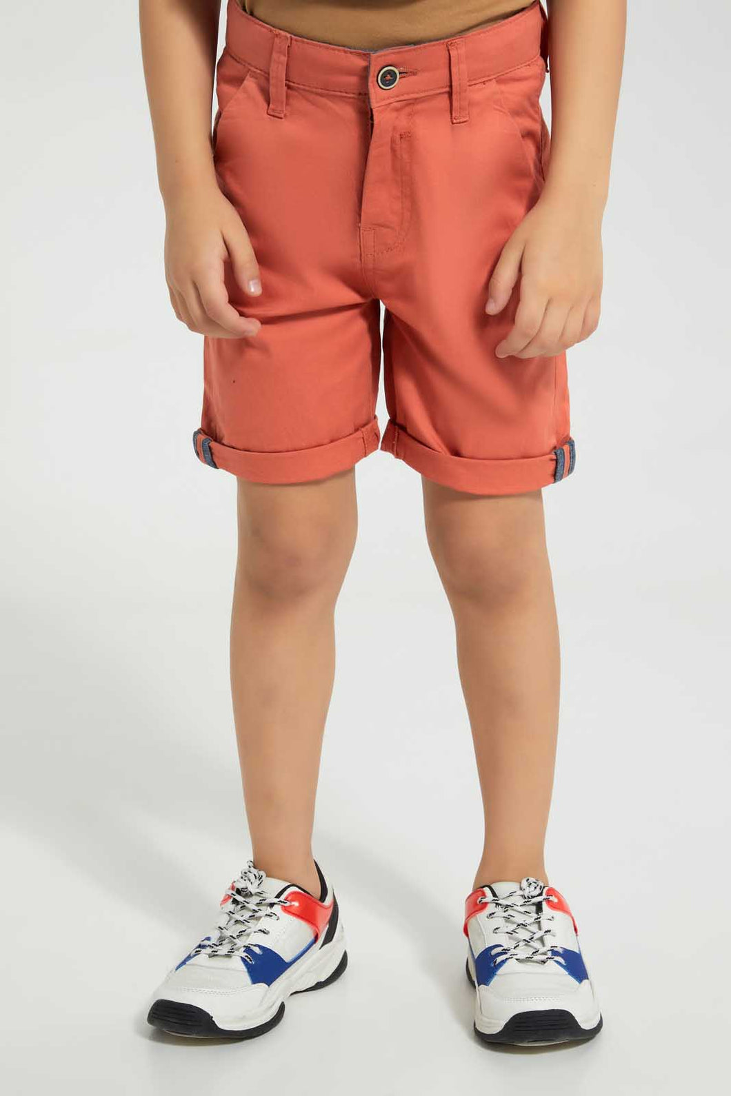 Redtag-Orange-Chino-Short-Chino-Shorts-Boys-2 to 8 Years