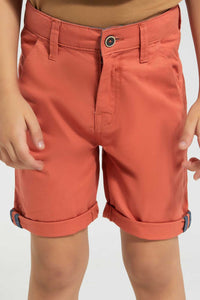 Redtag-Orange-Chino-Short-Chino-Shorts-Boys-2 to 8 Years