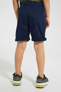 Redtag-Navy-Chino-Short-Chino-Shorts-Boys-2 to 8 Years