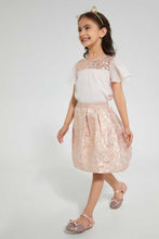 Load image into Gallery viewer, Redtag-Gold-Jacquard-Skirt-Skirts-Girls-2 to 8 Years
