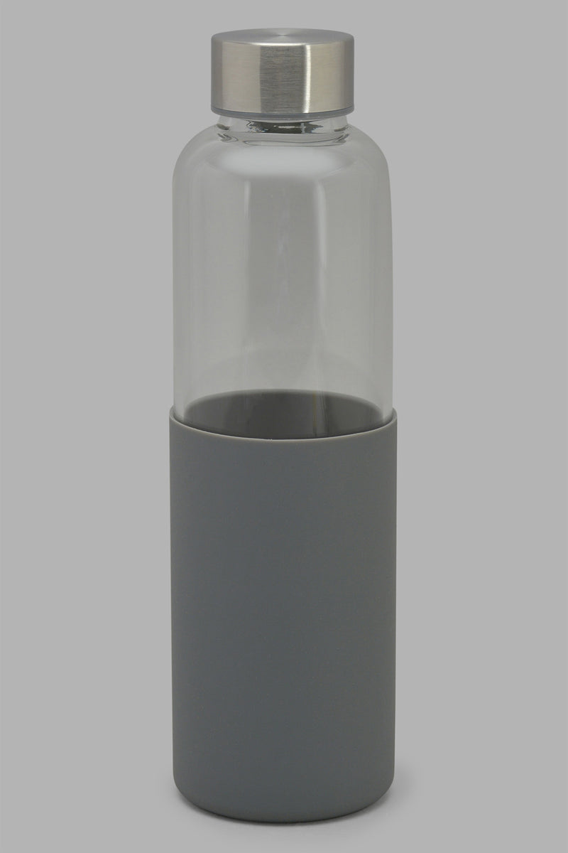 Redtag-Grey-Borosilicate-Glass-Bottle-Category:Bottles,-Colour:Grey,-Filter:Home-Dining,-HMW-DIN-Drinkware,-New-In,-New-In-HMW-DIN,-Non-Sale,-S22C,-Section:Homewares-Home-Dining-