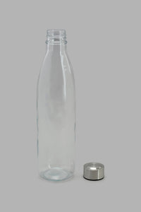 Redtag-Clear-Glass-Bottle-With-Metal-Lid-Category:Bottles,-Colour:White,-Filter:Home-Dining,-HMW-DIN-Drinkware,-New-In,-New-In-HMW-DIN,-Non-Sale,-S22C,-Section:Homewares-Home-Dining-