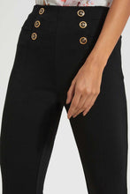 تنزيل الصورة على معرض الصور، Redtag-Black-Pontie-Leggings-With-Button-Jeggings-Women&#39;s-
