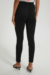 Redtag-Black-Pontie-Leggings-With-Button-Jeggings-Women's-