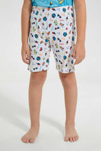 Load image into Gallery viewer, Redtag-Blue-Beach-Print-T-Shirt-And-Short-Pyjama-Set-Pyjama-Sets-Boys-2 to 8 Years
