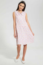 تنزيل الصورة على معرض الصور، Redtag-Pink-Floral-Print-Peterpan-Collar-Tiered-Dress-Dresses-Senior-Girls-9 to 14 Years
