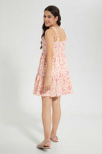 تنزيل الصورة على معرض الصور، Redtag-Floral-Linen-Button-Front-Dress-Dresses-Senior-Girls-9 to 14 Years
