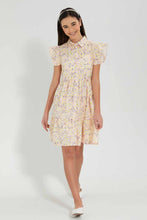 تنزيل الصورة على معرض الصور، Redtag-Pink-Floral-Shirt-Dress-Dresses-Senior-Girls-9 to 14 Years
