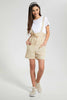 Redtag-Beige/White-Twofer-Capri-Length-Jumpsuit-Jumpsuits-Senior-Girls-9 to 14 Years