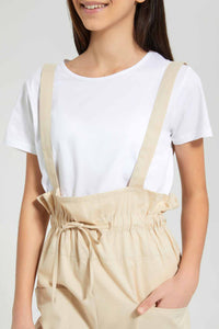 Redtag-Beige/White-Twofer-Capri-Length-Jumpsuit-Jumpsuits-Senior-Girls-9 to 14 Years