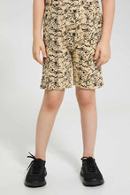 Load image into Gallery viewer, Redtag-Brown-Splat-Aop-T-Shirt-And-Short-Set-Pyjama-Sets-Boys-2 to 8 Years
