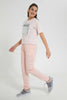 Redtag-Pink/White-Stripes-Harem-Pant-Harem-Pants-Senior-Girls-9 to 14 Years