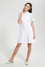 تنزيل الصورة على معرض الصور، Redtag-White-Lace-Collared-Shirt-Dress-Dresses-Senior-Girls-9 to 14 Years
