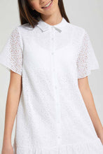 تنزيل الصورة على معرض الصور، Redtag-White-Lace-Collared-Shirt-Dress-Dresses-Senior-Girls-9 to 14 Years
