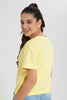 Redtag-Yellow-Rhinestone-Boxy-Top-Embellished-T-Shirts-Senior-Girls-9 to 14 Years