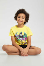 تنزيل الصورة على معرض الصور، Redtag-Yellow-Batman-T-Shirt-And-Short-Pyjama-Set-Pyjama-Sets-Boys-2 to 8 Years
