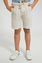 Load image into Gallery viewer, Redtag-Beige-Cotton-Slub-Pullon-Short-Chino-Shorts-Boys-2 to 8 Years
