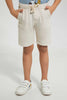 Redtag-Beige-Cotton-Slub-Pullon-Short-Chino-Shorts-Boys-2 to 8 Years