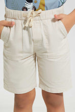 Load image into Gallery viewer, Redtag-Beige-Cotton-Slub-Pullon-Short-Chino-Shorts-Boys-2 to 8 Years
