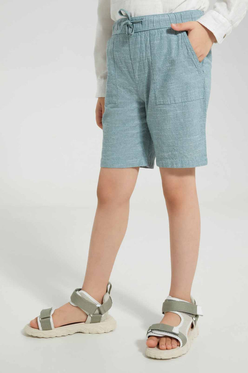 Redtag-Mint-Cotton-Slub-Pullon-Short-Chino-Shorts-Boys-2 to 8 Years