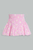 Redtag-Pink-Gingham-Checks-Crop-Top-And-Skirt-Sets-Infant-Girls-3 to 24 Months