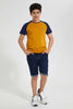 Redtag-Dark-Wash-Pull-On-Short-Denim-Shorts-Senior-Boys-9 to 14 Years