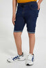 Redtag-Dark-Wash-Pull-On-Short-Denim-Shorts-Senior-Boys-9 to 14 Years