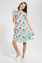 تنزيل الصورة على معرض الصور، Redtag-White/Tropical-Print-Skater-Knitted-Dress-Category:Dresses,-Colour:Assorted,-Filter:Senior-Girls-(9-to-14-Yrs),-GSR-Dresses,-New-In,-New-In-GSR,-Non-Sale,-S22D,-Section:Kidswear-Senior-Girls-9 to 14 Years
