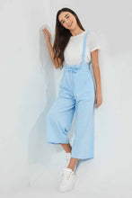 Load image into Gallery viewer, Redtag-White/Blue-Twofer-Capri-Length-Jumpsuit-Dresses-Senior-Girls-9 to 14 Years
