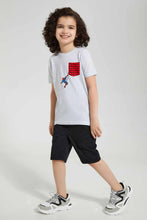 تنزيل الصورة على معرض الصور، Redtag-Grey-Spiderman-Pocket-T-Shirt-Character-T-Shirts-Boys-2 to 8 Years
