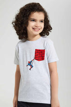 تنزيل الصورة على معرض الصور، Redtag-Grey-Spiderman-Pocket-T-Shirt-Character-T-Shirts-Boys-2 to 8 Years
