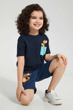 تنزيل الصورة على معرض الصور، Redtag-Navy-Jerry-Pocket-T-Shirt-Character-T-Shirts-Boys-2 to 8 Years
