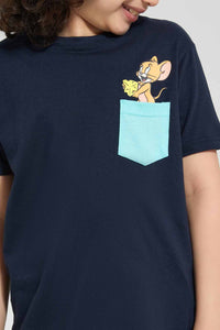 Redtag-Navy-Jerry-Pocket-T-Shirt-Character-T-Shirts-Boys-2 to 8 Years