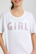 Load image into Gallery viewer, Redtag-White-High-Density-Print-Boxy-Top-Graphic-Prints-Senior-Girls-9 to 14 Years
