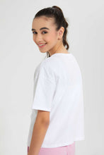 Load image into Gallery viewer, Redtag-White-High-Density-Print-Boxy-Top-Graphic-Prints-Senior-Girls-9 to 14 Years
