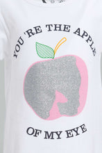 تنزيل الصورة على معرض الصور، Redtag-White-Apple-Pleacement-Print-T-Shirt-Graphic-T-Shirts-Infant-Girls-3 to 24 Months
