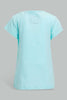 Redtag-Mint-Watermelon-Placement--Print-T-Shirt-Graphic-T-Shirts-Infant-Girls-3 to 24 Months
