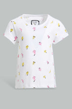 تنزيل الصورة على معرض الصور، Redtag-White-Fruits-Printed-T-Shirt-Graphic-T-Shirts-Infant-Girls-3 to 24 Months
