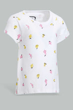 تنزيل الصورة على معرض الصور، Redtag-White-Fruits-Printed-T-Shirt-Graphic-T-Shirts-Infant-Girls-3 to 24 Months
