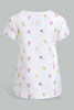 Redtag-White-Fruits-Printed-T-Shirt-Graphic-T-Shirts-Infant-Girls-3 to 24 Months