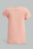 Redtag-Coral-Surf-Board-Placement-Print-T-Shirt-Graphic-T-Shirts-Infant-Girls-3 to 24 Months