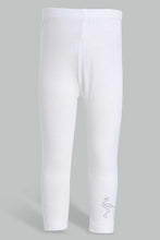 Load image into Gallery viewer, Redtag-White-Solid-Legging-Leggings-Infant-Girls-3 to 24 Months
