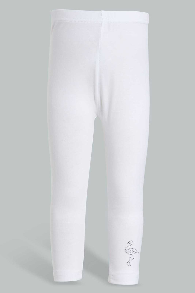 Redtag-White-Solid-Legging-Leggings-Infant-Girls-3 to 24 Months