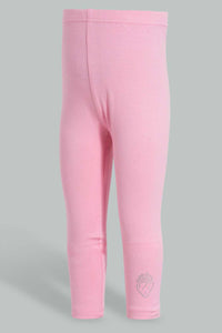 Redtag-Pink-Solid-Legging-Leggings-Infant-Girls-3 to 24 Months